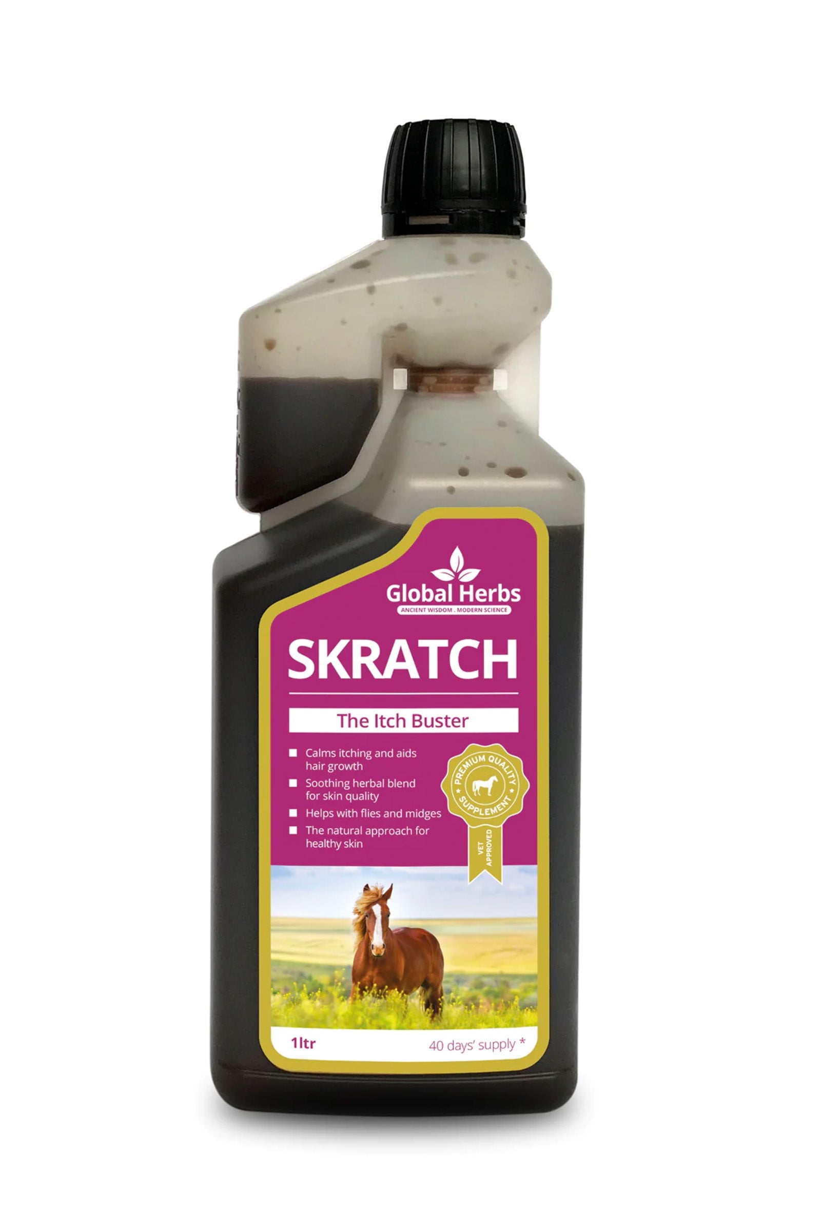 Global Herbs Skratch Syrup 1 l Horse Feed & Nutrition