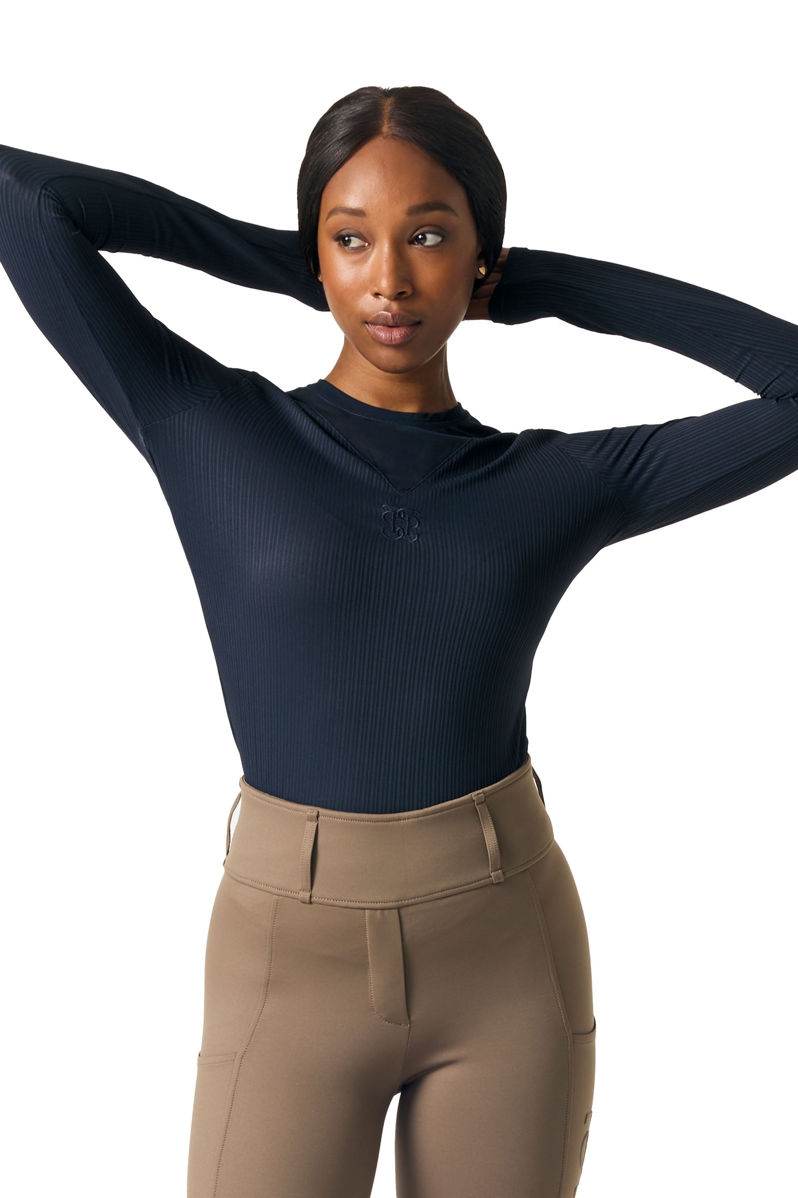 PS of Sweden Leandra L/S Randig Mesh Tröja Damridkläder