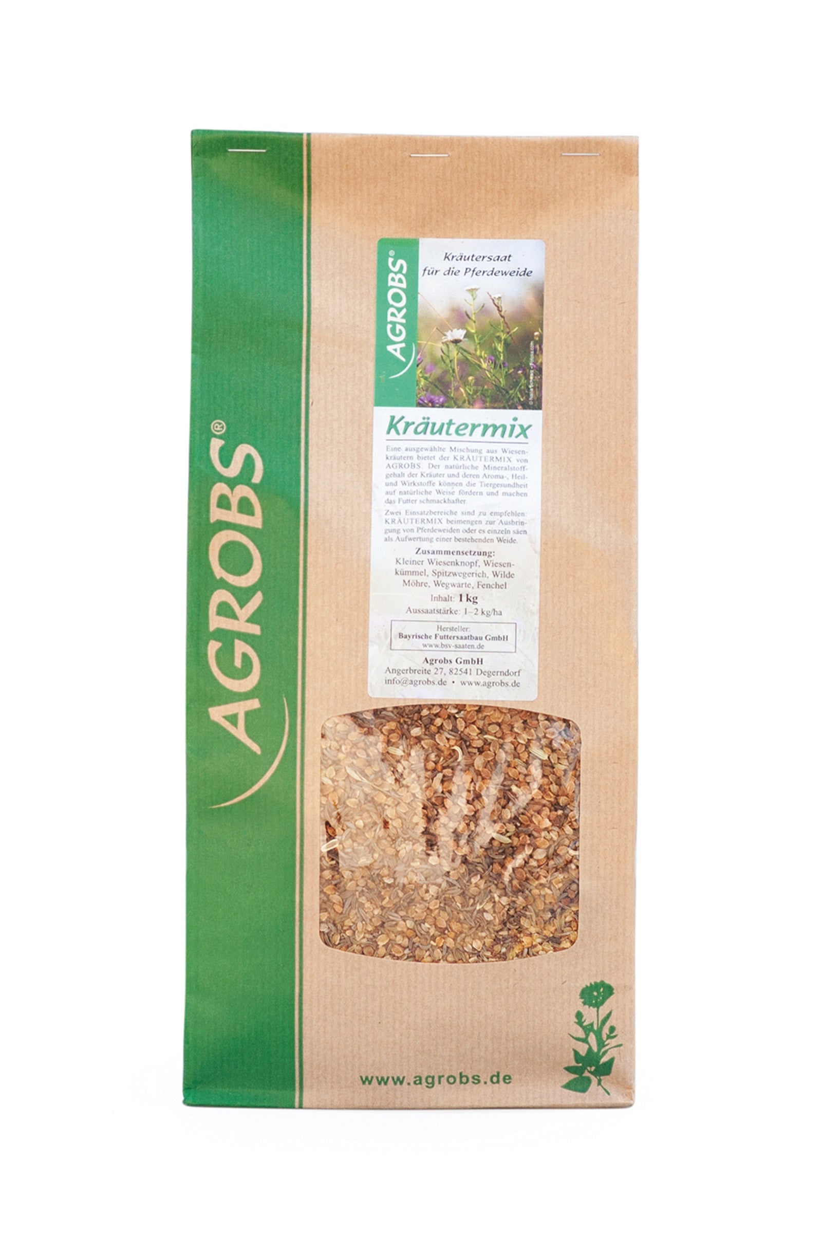 Agrobs Kräutermix örter frön för bete 1kg Horse Feed & Nutrition