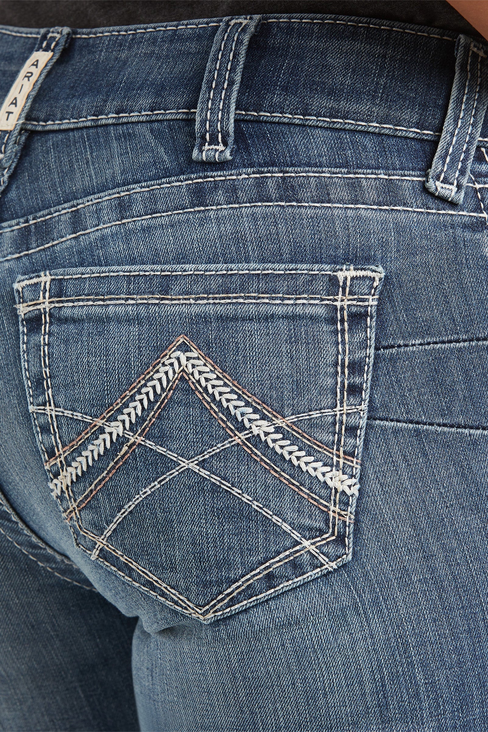 Ariat R.E.A.L. Mid Rise Stretch Icon Stackable Straight Leg Jeans Womens Breeches