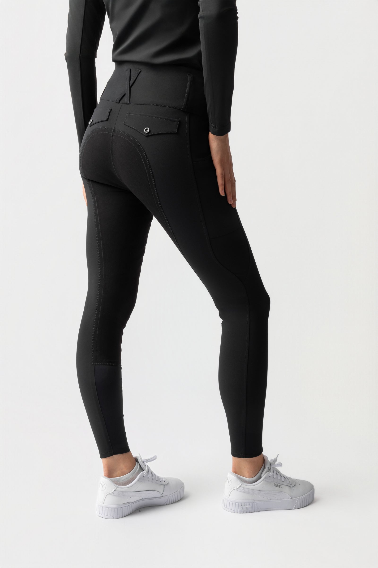 Horze Leonie helskodda ridbyxor för dam i veganskt mockamaterial Womens Breeches