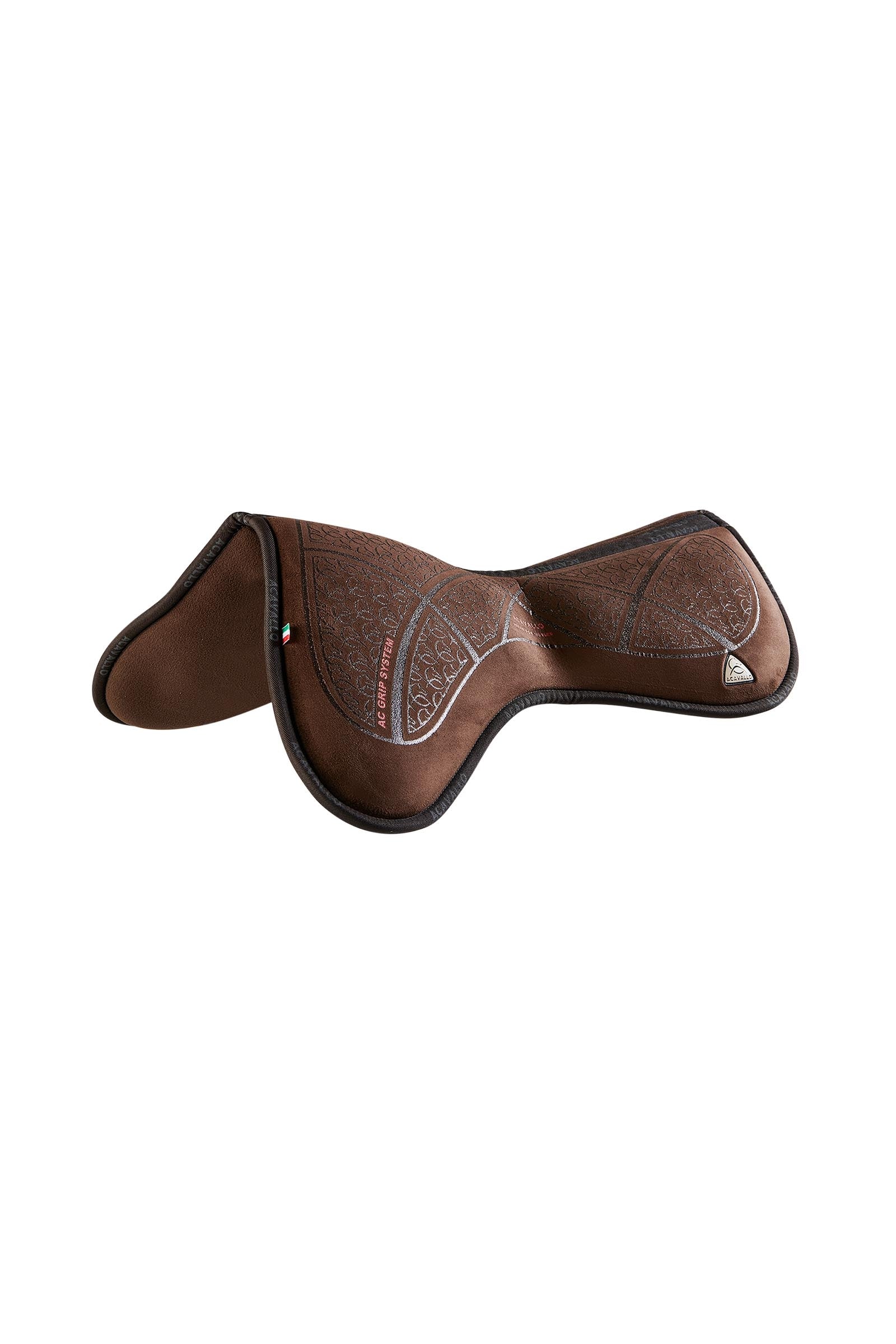 Acavallo klassisk hopppadd Close Contact i memory foam, mocka, silikon-grepp, plan Schabrak