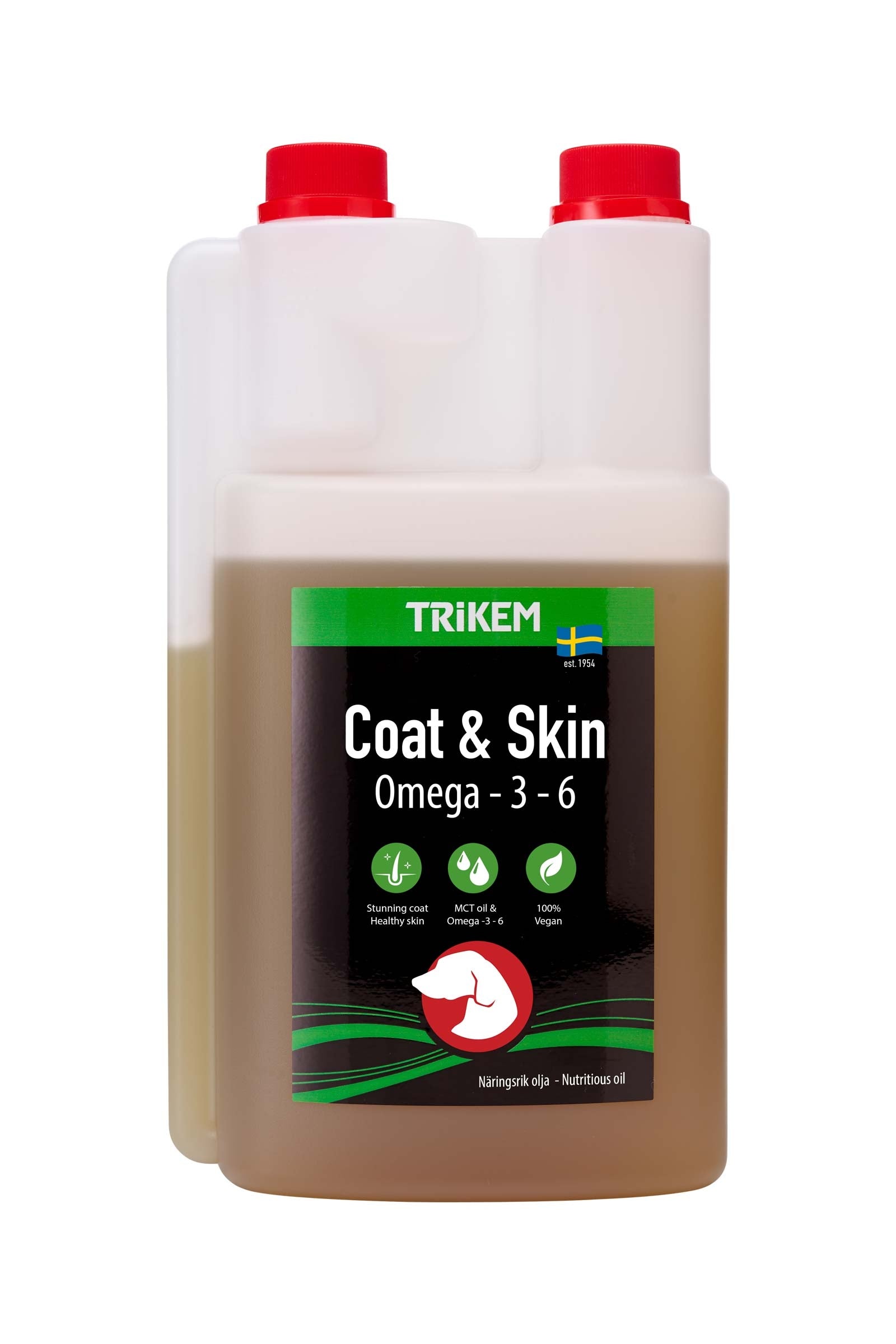 Trikem Coat & Skin olje fodertillskott för hundar, 500 ml Utrustning för hundar