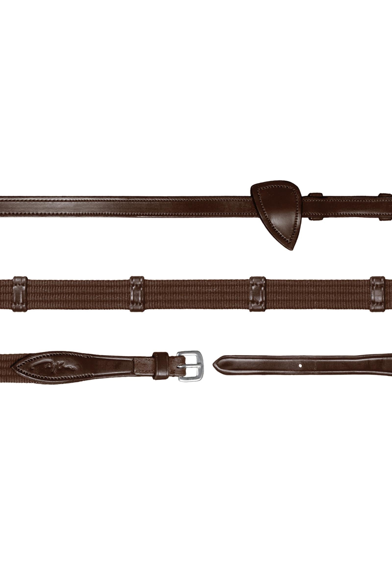 Dy'on New English Collection 5/8" Web Reins With 9 Leather Loops Bridles & Reins