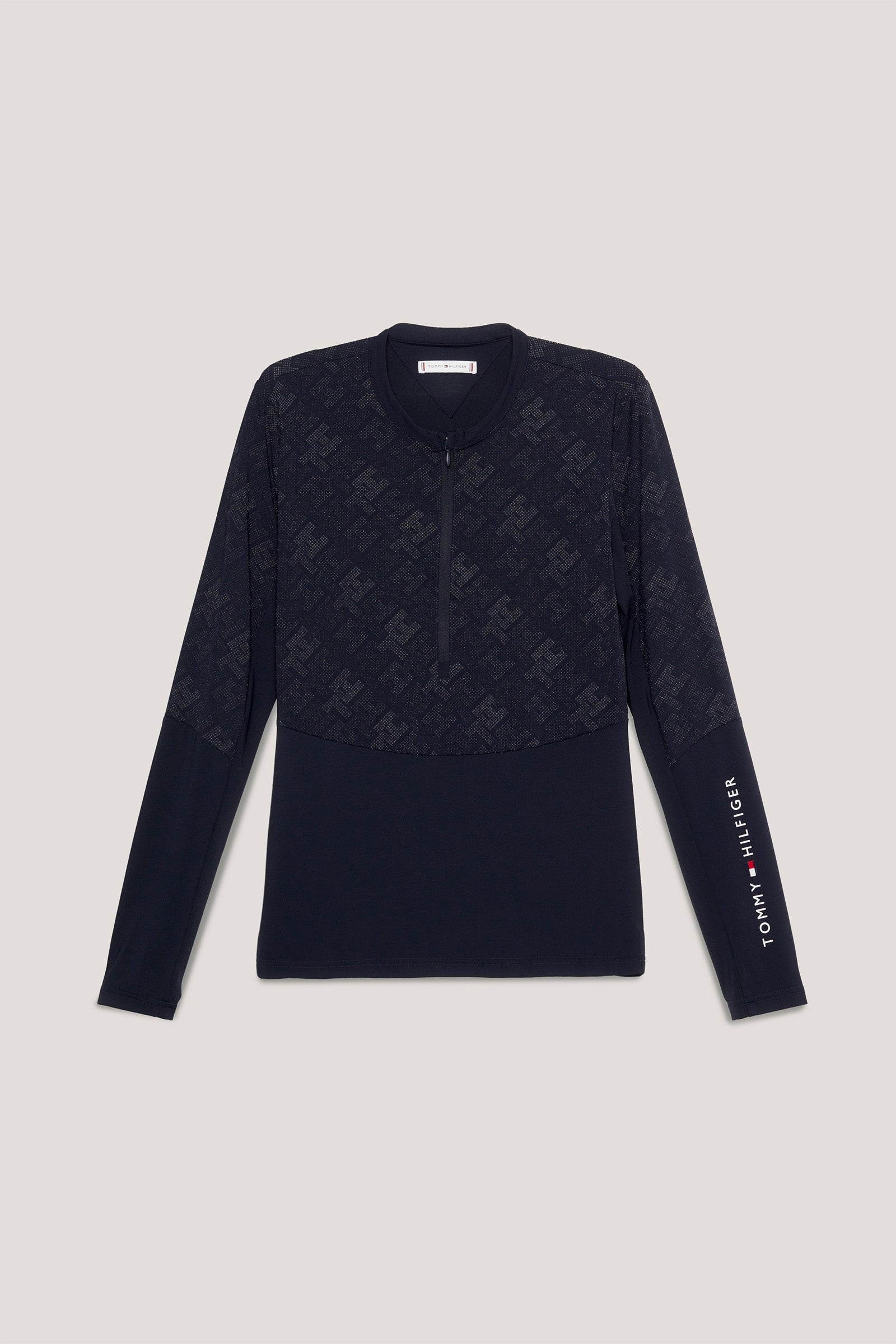 Tommy Hilfiger Equestrian Köln Reflex långärmad 1/4 zip Träningstopp Damridkläder