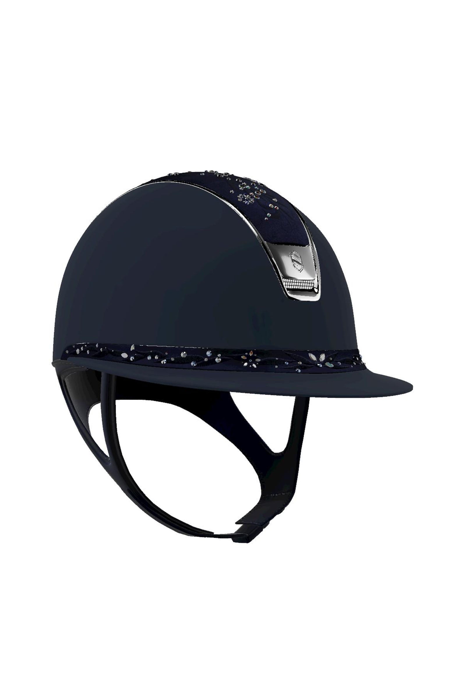 Samshield Miss Shield Shadowmatt med blommor Swarovski smycken, krom 2.0 Ridhjälmar & Säkerhetsvästar