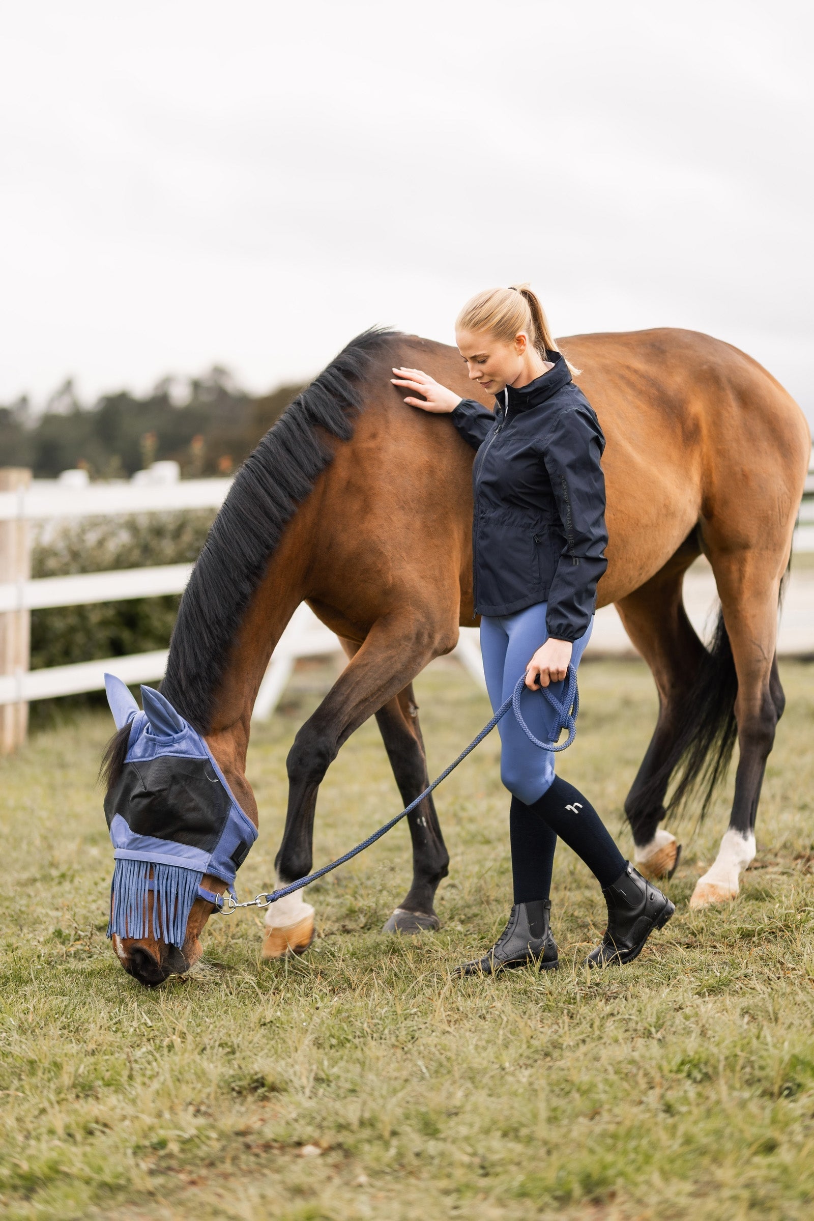 Horze Fly Mask with Fringed Nose Antifly Protection for Horses