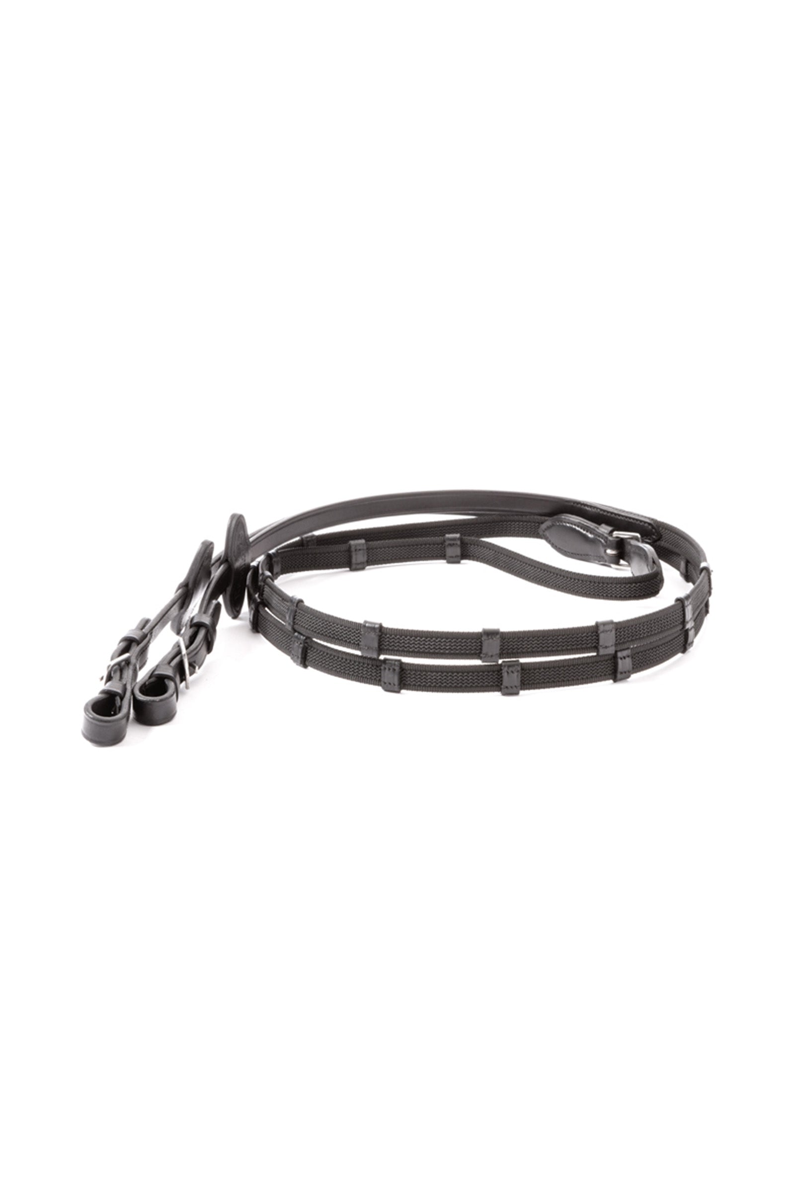 Kavalkade Double Ridge Rubberised Reins With 10 Stops, 16 mm Bridles & Reins