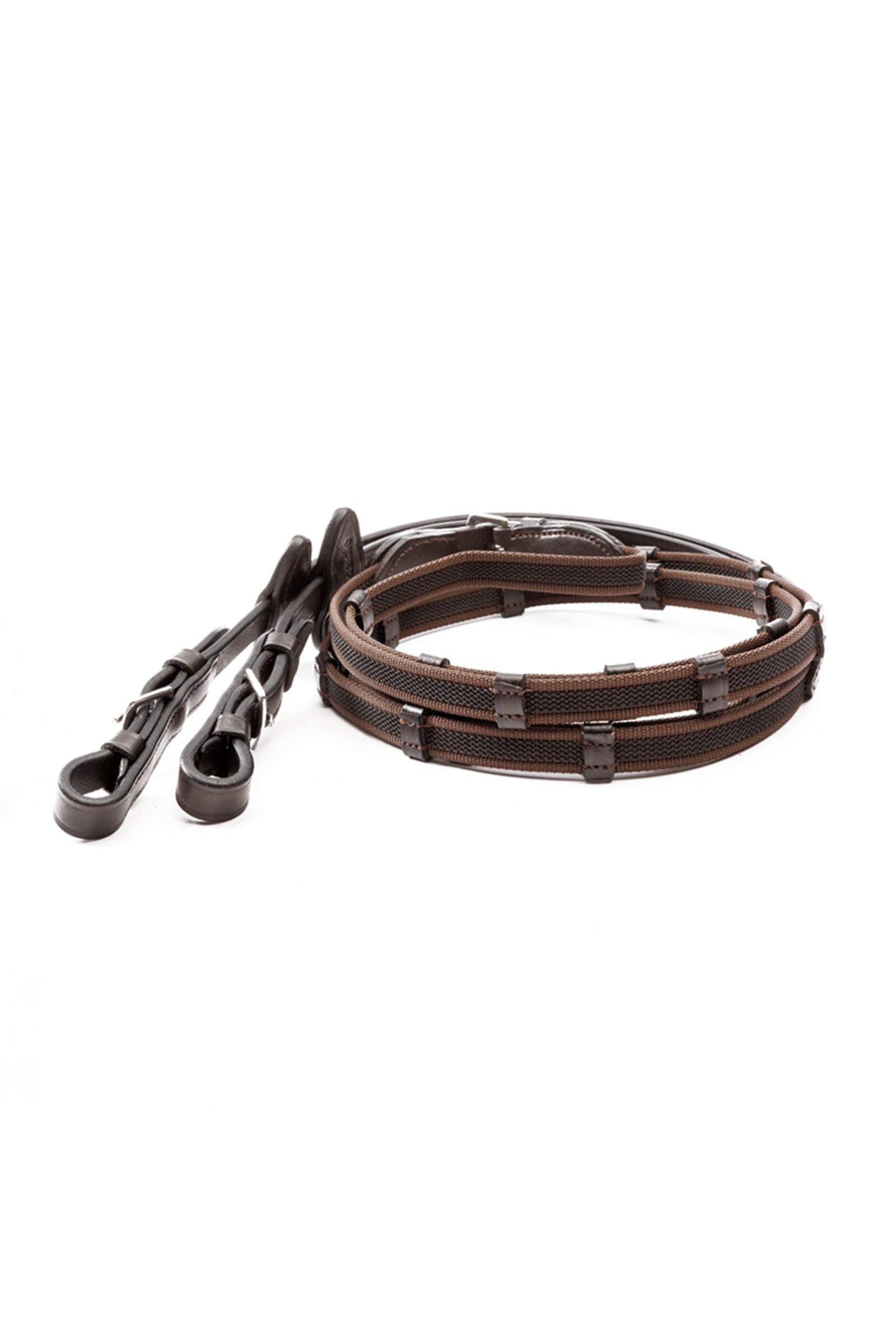 Kavalkade Double Ridge Rubberised Reins With 10 Stops, 16 mm Bridles & Reins