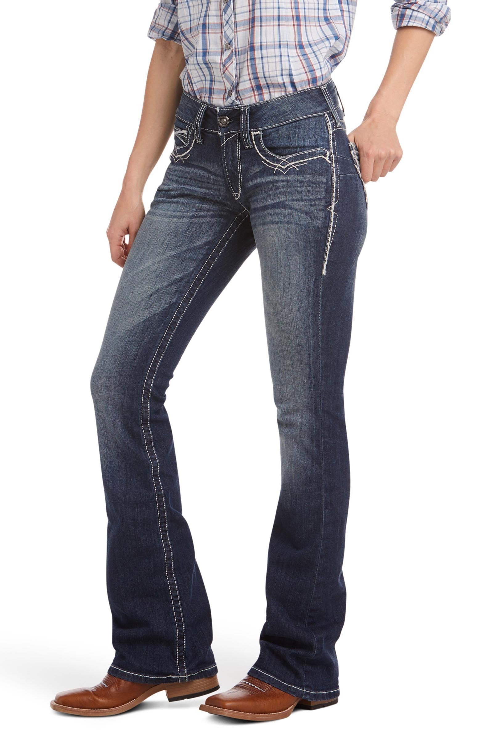 Ariat R.E.A.L. Mid Rise Stretch Entwined Mid-rise stretch bootcut-jeans för dam Womens Breeches
